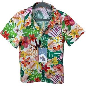 Baby Amabc Boys Hawaiian Floral Button Down Shirt Size 120 (6–7 Years) NWT